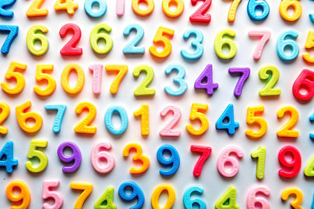 Colorful numbers background.の素材