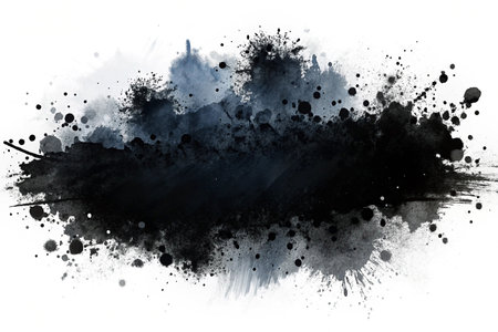Dark ink splatters, abstract background, design elementの素材
