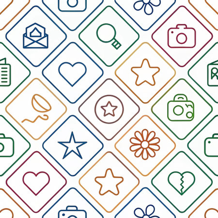 Colorful icons pattern background, social media, website designの素材