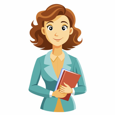 Woman with folderのイラスト素材