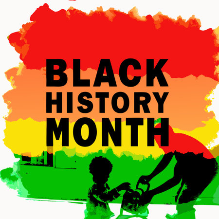 Celebration silhouette illustration for black history with vibrant colorsのイラスト素材