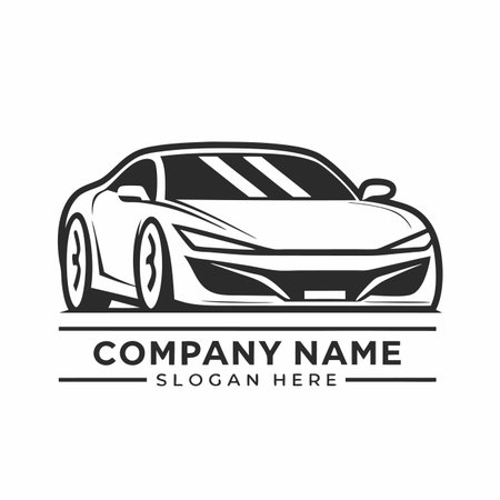 Sleek modern car design. Minimalist vehicle illustration, monochrome drawingのイラスト素材