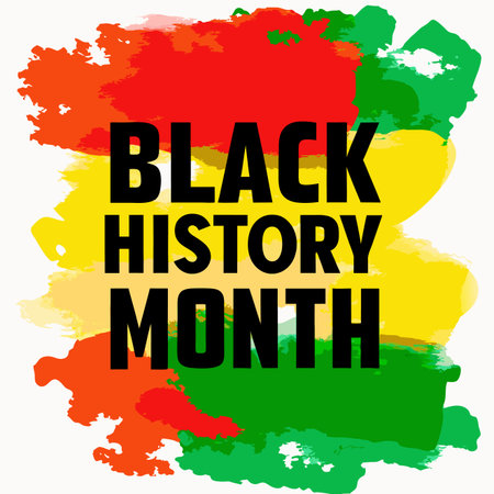 Celebratory design for Black History Month with colorful brush stroke backgroundのイラスト素材