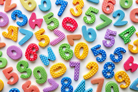 Colorful numbers background for educationの素材