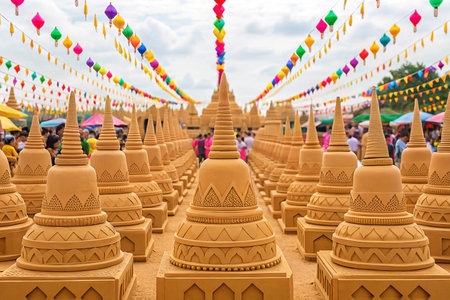 Many sand pagodas, festival, cultural celebrationの素材