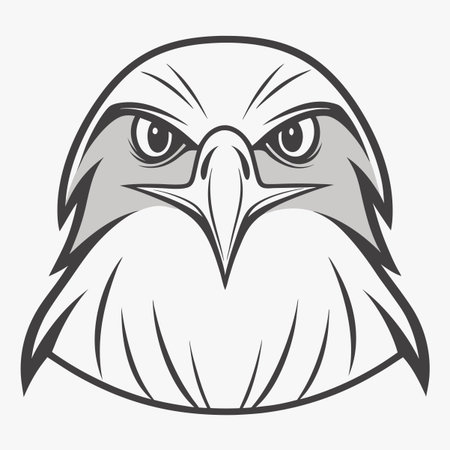 Powerful eagle head, monochrome graphicのイラスト素材