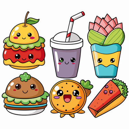 Cute food collectionのイラスト素材