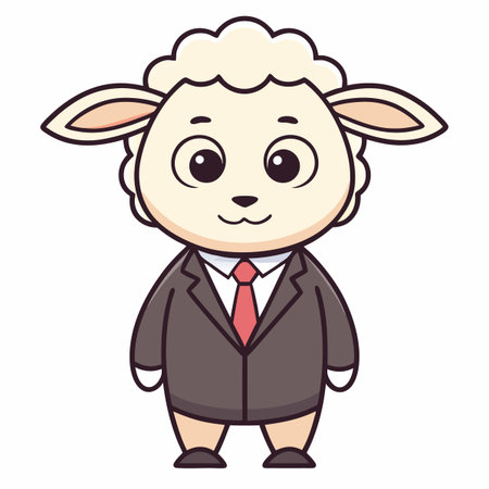 Cute sheep in a suitのイラスト素材