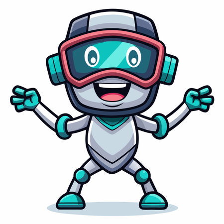 Cute robot character with open armsのイラスト素材