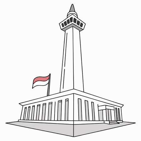 Simple outline drawing of a national monumentのイラスト素材