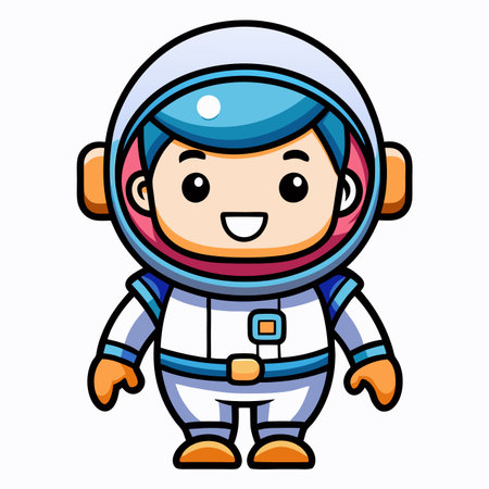 Cartoon astronaut. Cute spacesuitのイラスト素材