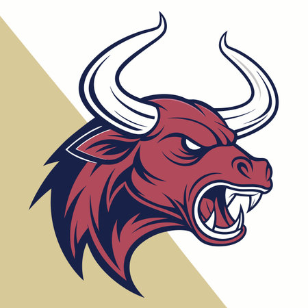 Aggressive bull head graphicのイラスト素材