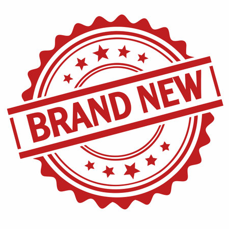 Red seal graphic "Brand New" textのイラスト素材