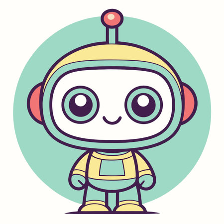Cute robot character, friendly design (1)のイラスト素材