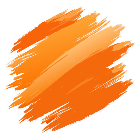 Textured abstract orange brushstrokes forming a dynamic, diagonal swatch with varying color depthsのイラスト素材