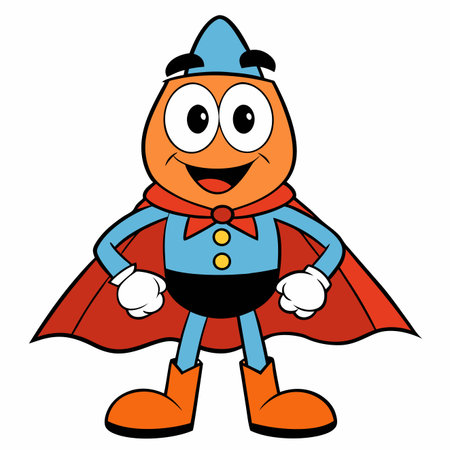 Superhero Cartoon Mascot Character - Colored Vector Illustrationのイラスト素材