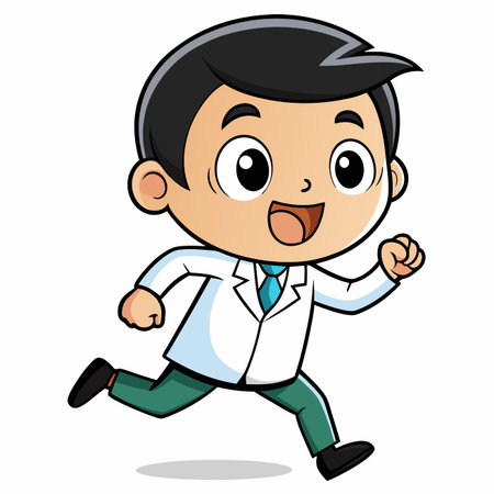 Businessman Running - Colored Cartoon IllustrationÃ¯Â»Â¿のイラスト素材