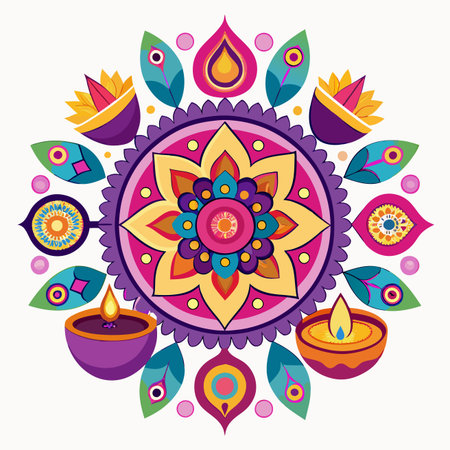 decorative diwali diya design, vector illustration eps10 graphicのイラスト素材