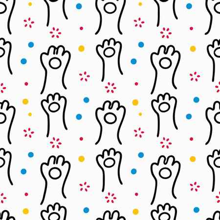 Seamless pattern with hands. Hand drawn doodle vector illustration.のイラスト素材