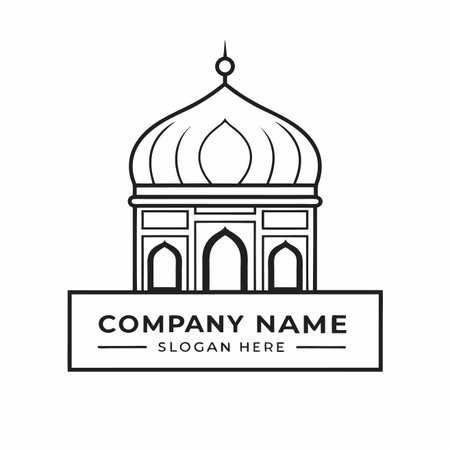 mosque logo design vector template. mosque icon vector illustration design templateのイラスト素材