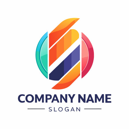 company logo icon element template vector color blue red orange yellow purple colorsのイラスト素材