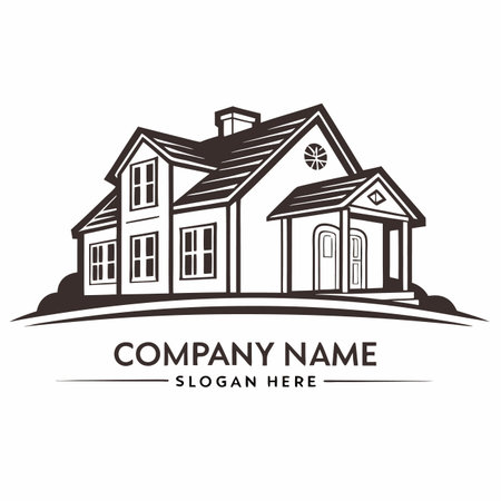 Cottage vector logo design template. Real estate logo design concept.のイラスト素材