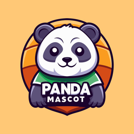 Panda mascot logo design. Panda vector logo template. Panda logo designのイラスト素材