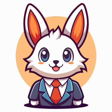 Cute little bunny in school uniform. Vector cartoon character illustration.のイラスト素材