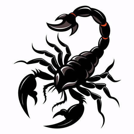 Scorpion black silhouette isolated on white background. Vector illustration.のイラスト素材
