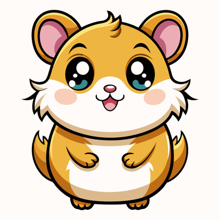 Cute Hamster Cartoon Mascot Character. Vector Illustrationのイラスト素材