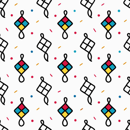 Seamless pattern with colorful hand drawn doodles. Vector background.のイラスト素材
