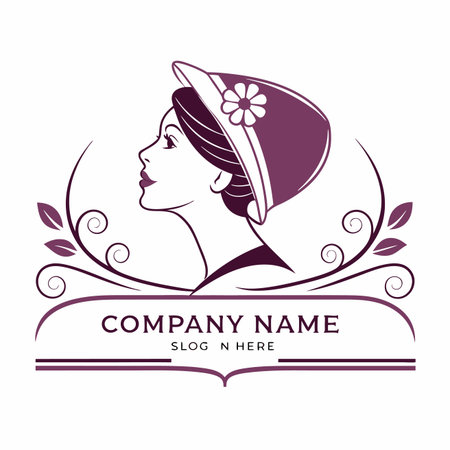 Vintage woman with hat. Retro fashion design. Vector illustration.のイラスト素材