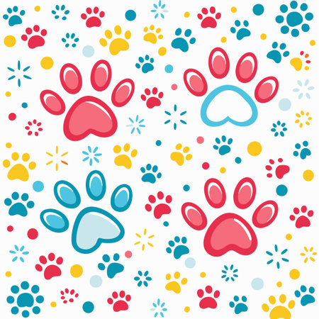 Seamless pattern with paw prints. Vector illustration for your designのイラスト素材
