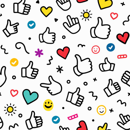 Seamless pattern with hand drawn doodle elements. Vector illustration.のイラスト素材