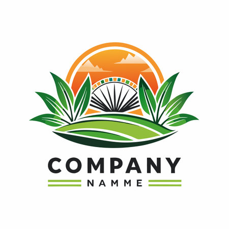 Park logo design. Nature logo design. Nature logo design template.のイラスト素材