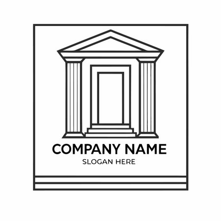 Law Firm Company Logo Design Vector Template. Lawyer, Attorney, Legal, Lawyer, Boutique, Hotel, Heraldic, Jewelry, Fashionのイラスト素材