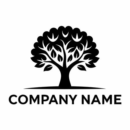 Tree logo design template. Vector illustration of a tree logo design.のイラスト素材