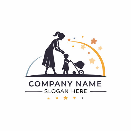 Mother with baby vector logo design template. Family logo design template.のイラスト素材