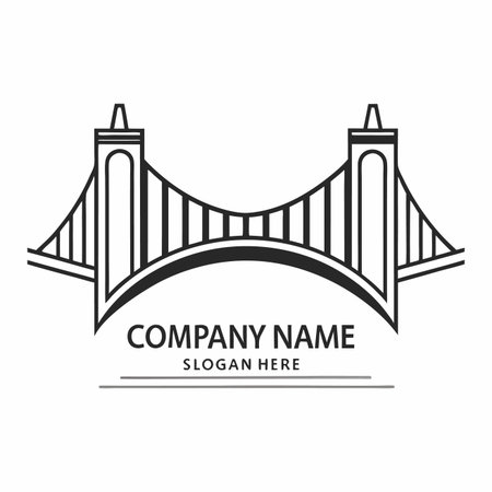 Bridge logo design template. Bridge icon vector illustration. Bridge symbol.のイラスト素材