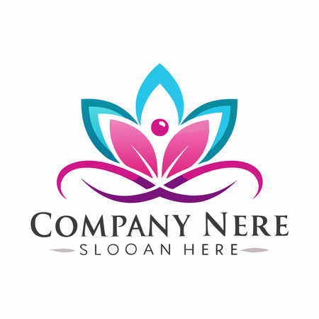 Beauty Vector lotus flower design. Spa and wellness logo design.のイラスト素材