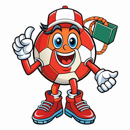 Soccer Ball Cartoon Mascot Character Showing Thumbs Upのイラスト素材