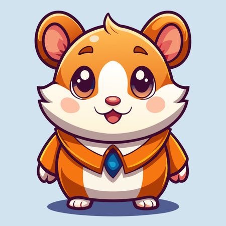 Cute hamster cartoon character. Cute animal vector illustration.のイラスト素材
