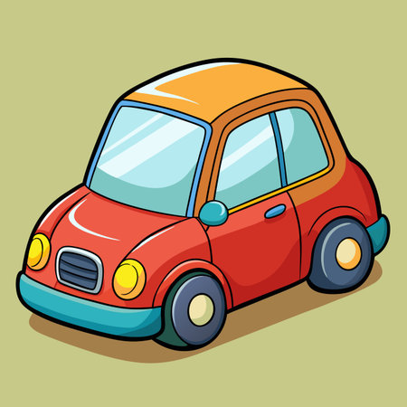 Cartoon car icon. Vector illustration of a cartoon car icon.のイラスト素材