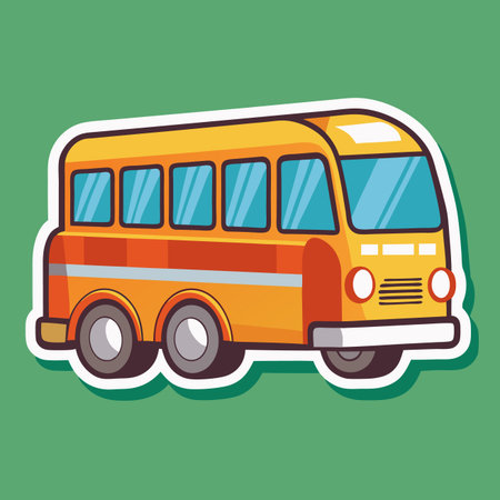 School bus icon. Flat illustration of school bus vector icon for web designのイラスト素材