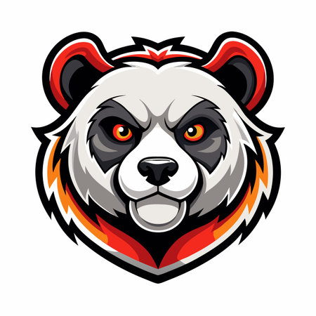 Panda head mascot logo vector illustration on white background. Panda head mascot for sport teamのイラスト素材