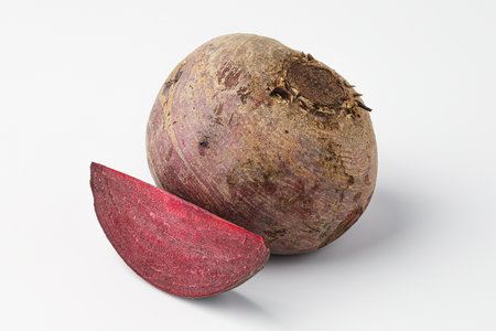 slice of beetroot isolated on white background