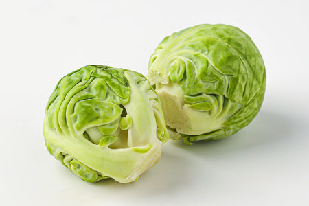 cabbage, mini cabbage, small cabbage, baby cabbage isolated on white backgroundの写真素材