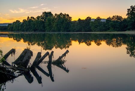 evening riverの写真素材