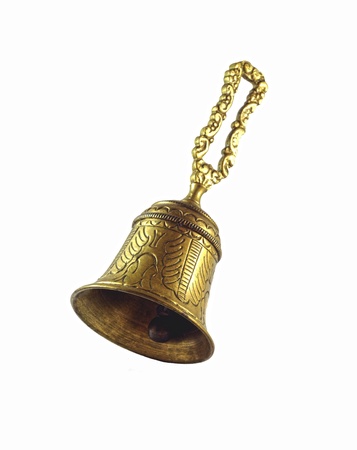 Bronze bell isolated on whiteの写真素材