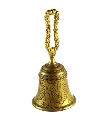 Bronze bell isolated on whiteの写真素材